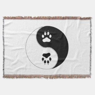 Manta Impressão da pata de Ying Yang