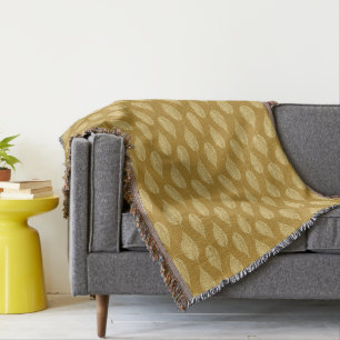 Manta Impressão de giz de faia, amarelo de mostarda/Dour