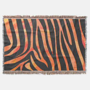 Manta Impressão preto e alaranjado da zebra