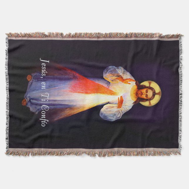 Manta Jesus Divina Misericordia Colcha Blanket Espanhol (Frente)