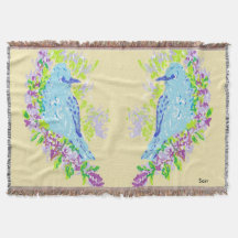 Jogar cobertor/ pássaros azuis