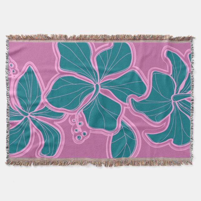 Manta Kailua Hibiscus Hawaiian Floral Blanket (Frente)