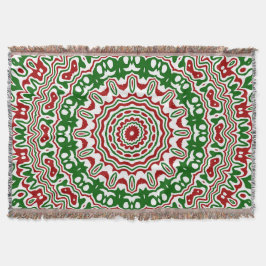 Manta Kaleidoscópio de Natal Festivo Funky Trippy Groovy