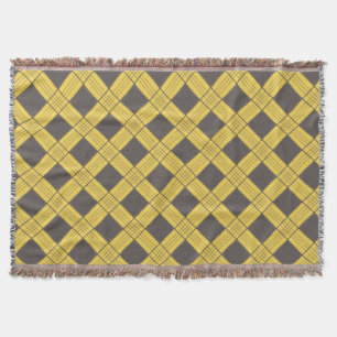 Manta Lance cinzento e amarelo da xadrez