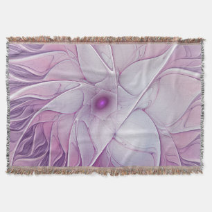 Manta Linda Flor Rosa Moderna Abstrato, Arte Fractal