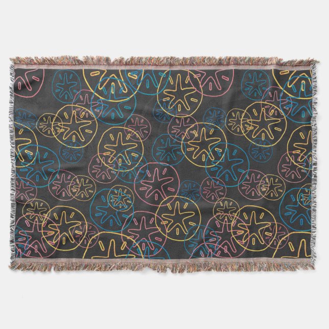 Manta Linhas de Dólar de Areia Vermelho Amarelo Azul (Frente)