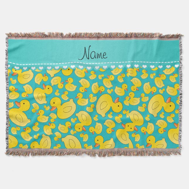 Manta Listra azul dos rubberducks conhecidos feitos sob (Frente)