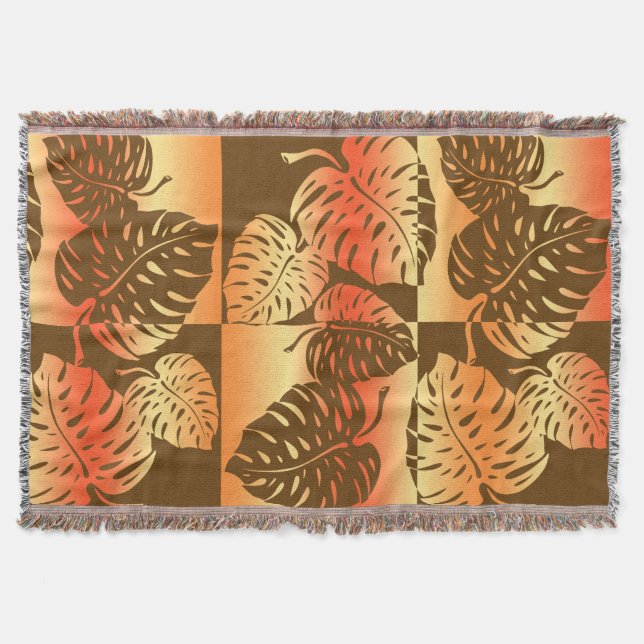 Manta Makua Monstera Hawaiian Strike Blend Blankets (Frente)