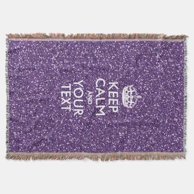 Manta Mantenha a calma e a roxa (Frente)