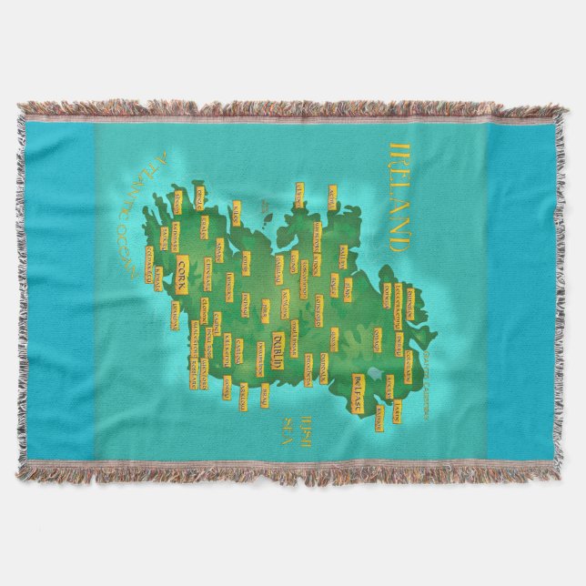 Manta Mapa da Irlanda (Frente)