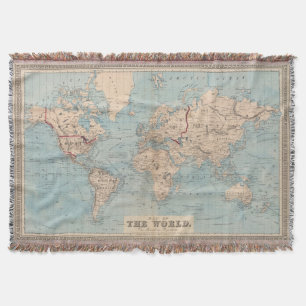 Manta Mapa do mundo na projeção de Mercator