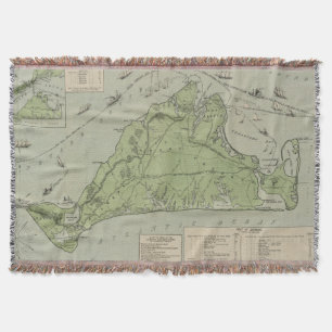Manta Mapa do vintage de Marthas Vinhedo (1913)