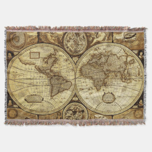Manta Mapa Impressionante do Vintage do Velho Mundo