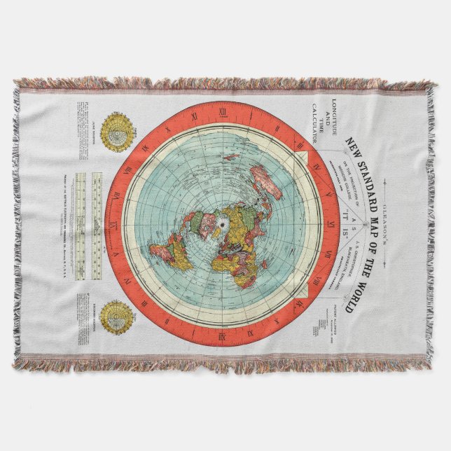 Manta Mapa padrão novo da terra lisa Earther do mundo (Frente)