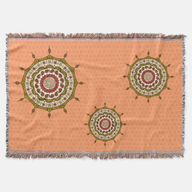 Manta Mehndi Fantasy Dourada Lança (Frente)