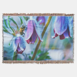 Manta Mel Abelha Magenta Flor Colorida