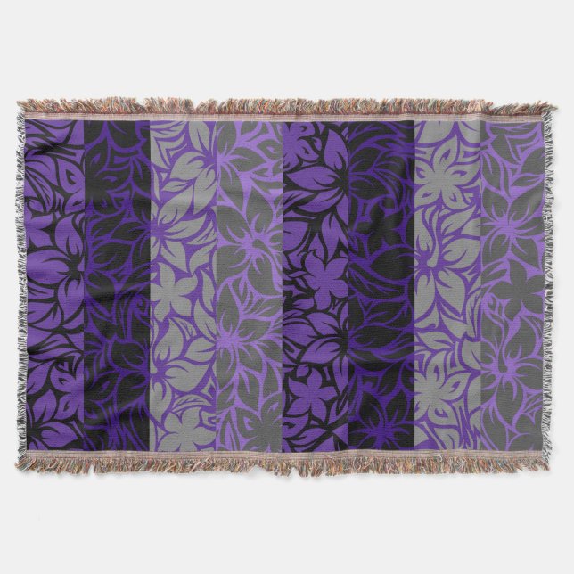 Manta Moloaa Bay Hawaiian Hibiscus Striped Blankets (Frente)