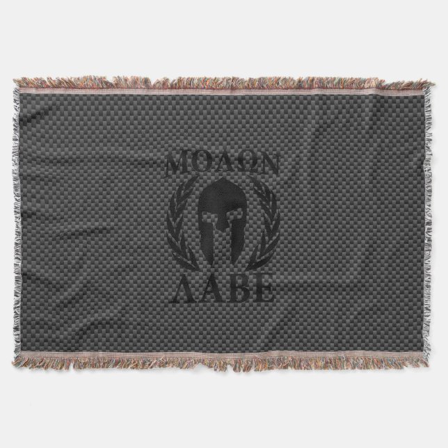 Manta Molon Labe Spartan Warrior Laurels Carbon Decor (Frente)