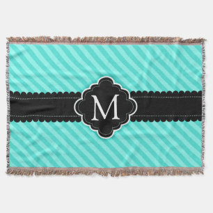 Manta Monograma do costume do preto do teste padrão das