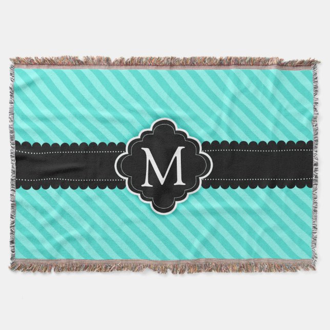 Manta Monograma do costume do preto do teste padrão das (Frente)