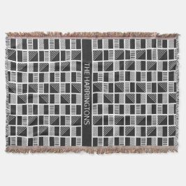 Manta Monograma personalizado de quadrados geométricos l