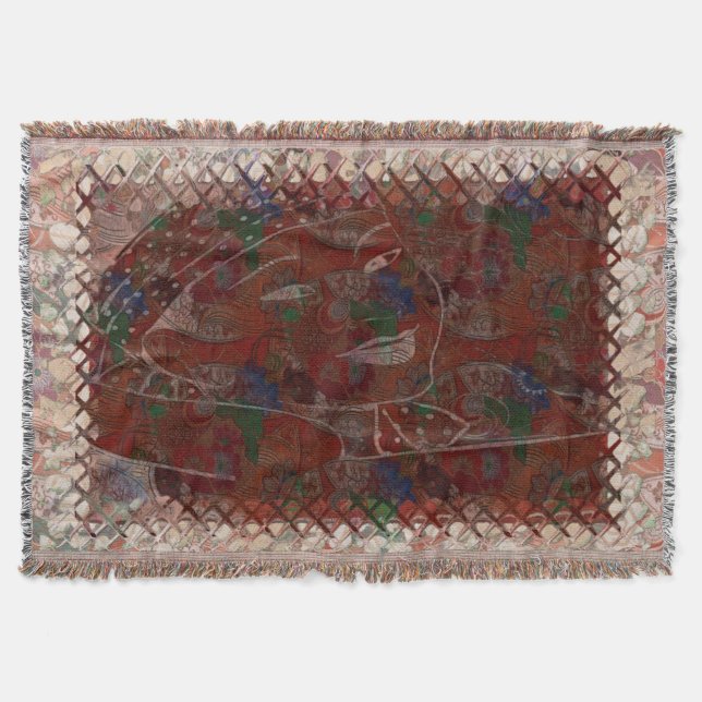 Manta Motif Asiático Tradicional Origami (Frente)