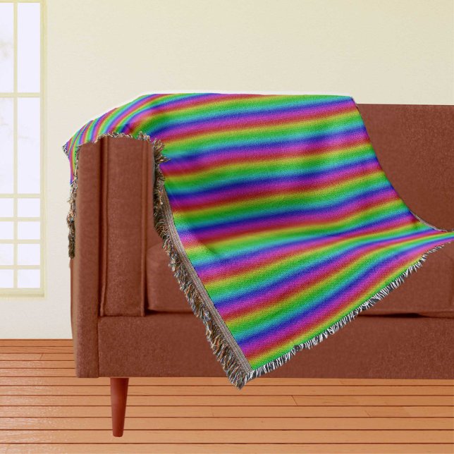 Manta Multicores em faixas - 2 Jogar em aberto (Multicolors in Stripes - 2 Throw Blanket)