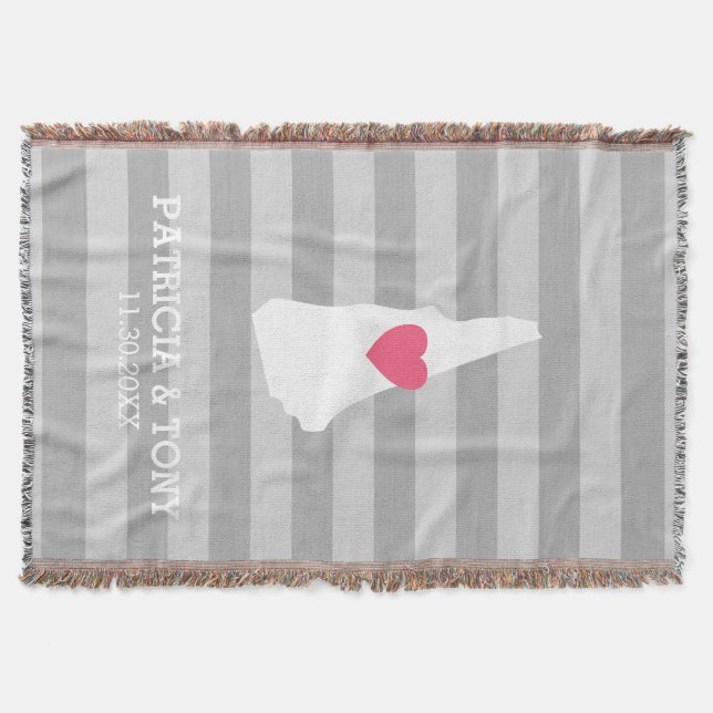 Manta New Hampshire Map Home State Love - Custom Heart (Frente)
