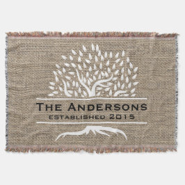 Manta Nome de família rústico de serapilheira da árvore