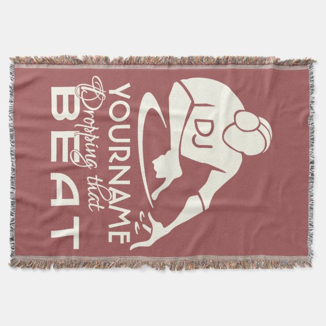 Manta Nome personalizado do DJ e blanket de lança de cor (Frente)