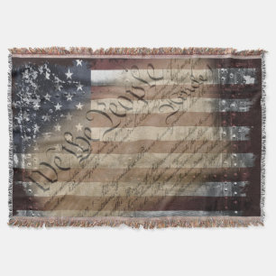 Manta Nós do vintage da bandeira americana as pessoas d