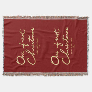 Manta Nossa primeira mão do Natal rotulou o ø Natal