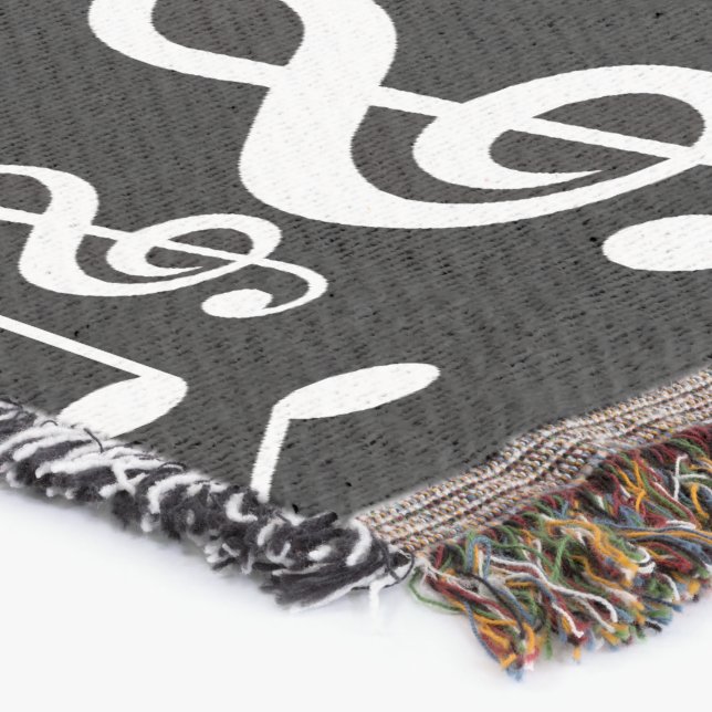 Manta Notas musicais brancas e negras personalizadas (Canto)