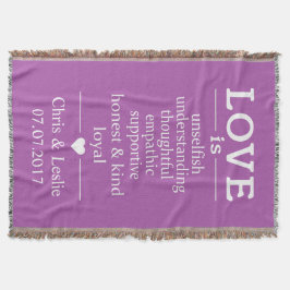 Manta O Amor é ... nomes personalizados, data e lança-co