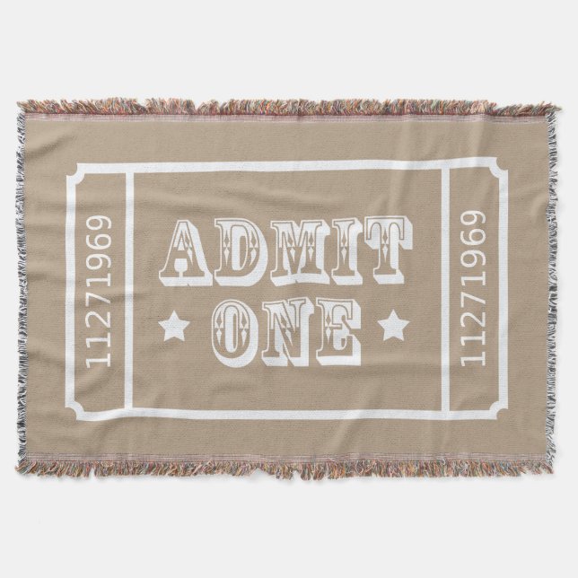 Manta O bilhete do filme do teatro do circo admite um (Frente)