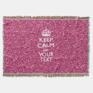 Manta O rosa do rosa personalizado MANTEM a CALMA E o