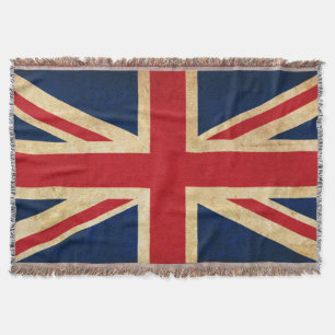 Manta Old Vintage Grunge Reino Unido Flag Union Jack