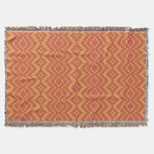 Manta Orange Red Ethnic Tribal Egípcio Basket Weave