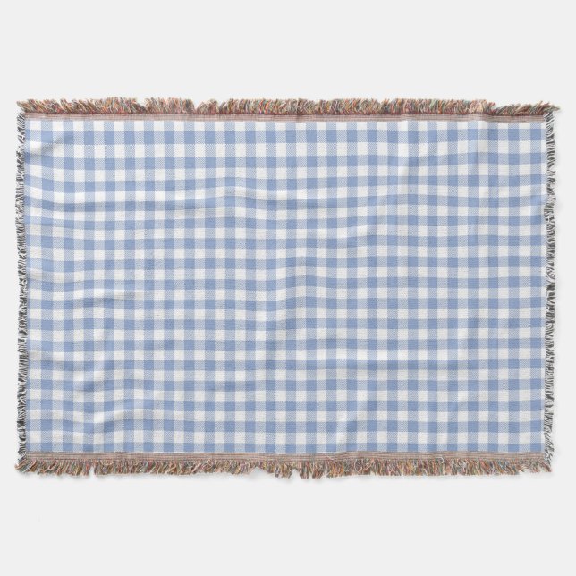 Manta Padrão clássico Gingham azul verificado (Frente)