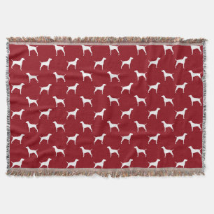 Manta Padrão de Silhuetas de Cachorro Vizsla Vermelho e