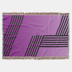 Manta Padrão de Stripes Engraçado - geo preto + seu tras