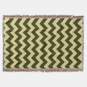 Manta Padrão de Tan e Green Chevron Zigzag