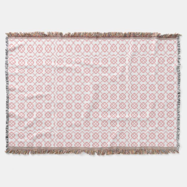 Manta Padrão Divertido Fofo Rosa e Branco (Frente)