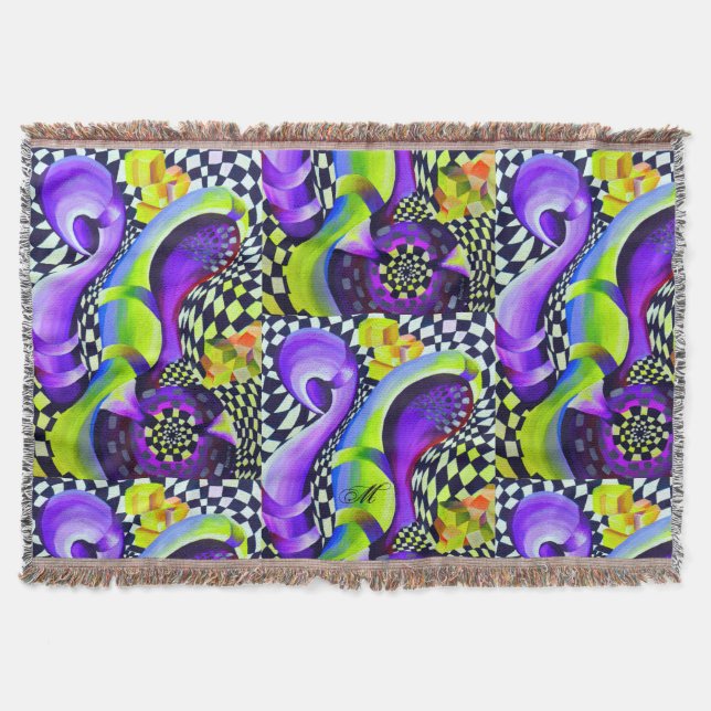 Manta Padrão Geométrico do Art Deco dos anos 80 (Frente)