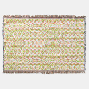 Manta Padrão Ikat étnico colorido em branco