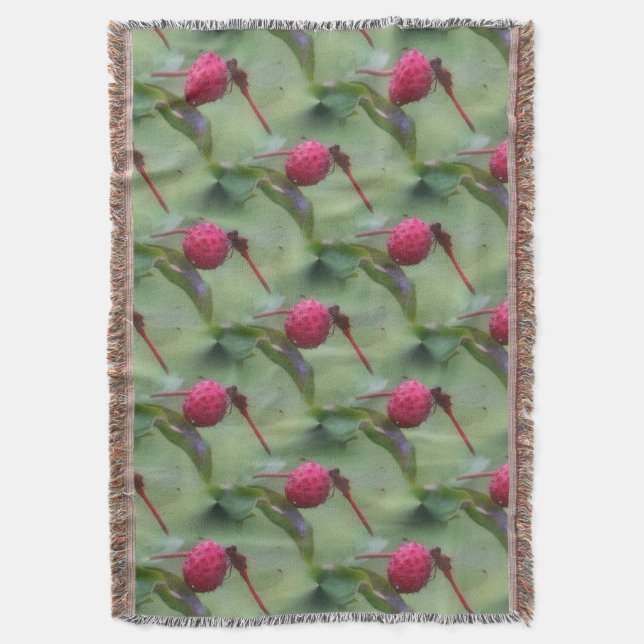 Manta Padrão Natureza do Dragonfly Vermelho (Frente Vertical)