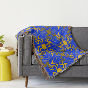 Manta Padrão perfeito de vetor azul e Ouro