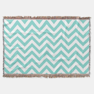 Manta Padrão Turquoise Aqua White Large Chevron ZigZag