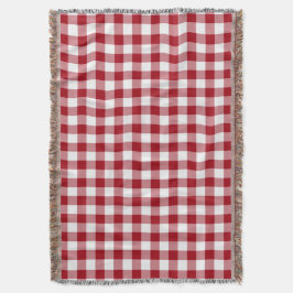 Manta Padrão Xadrez Vichy Vermelho e Branco