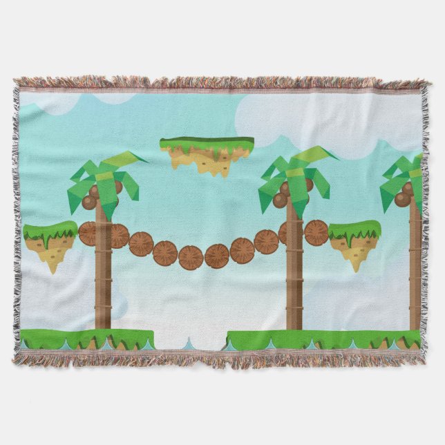 Manta Palmeiras de Video Game Vintage. (Frente)